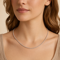 Chaînes classiques en argent sterling 925 avec billes perlées de 1 mm à 6 mm, plaquées rhodium, pour hommes et femmes, bijoux en gros