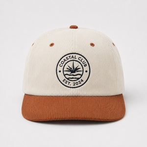 Gorras de Béisbol de Seis Paneles de Pana con Logotipo Bordado Personalizado, Bicolor, Sin Estructura, con Cierre a Presión, de Fábrica Certificada - Product Image 3