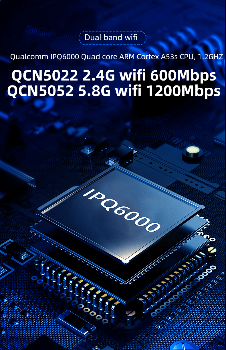 1800Mbps Dual Band Wireless Wifi 6 Router Gigabit MESH 128MB FLASH