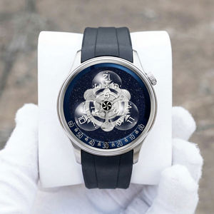 Montres mécaniques automatiques personnalisées OEM ODM avec logo, mouvement Starwheel Wandering Hours, luxe, pour hommes, verre incurvé, cadrans en aventurine - Product Image 1