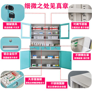 Gabinete de Medicamentos de Acero Yu Zhengguan XYG--001, Tamaño Convencional con Estantes Ajustables y Tapa de Acero Inoxidable para Clínica - Product Image 1