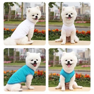 Chaleco para perro de algodón de color liso, ropa para mascotas para gatos y perros, tallas XS, S, M, L, blanco - Product Image 2