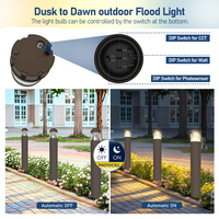 Lampe de balise LED extérieure 24W en aluminium, étanche IP65, avec détecteur de mouvement, pour pelouse, allée et jardin, compatible CA 120-277V, conforme ETL, stock US