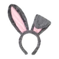 Lot de 4 serre-têtes de Pâques en peluche, oreilles de lapin de dessin animé, accessoires de cheveux, nœud papillon et queue pour déguisement de fête pour enfants