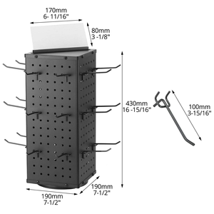 Suporte de Exibição Giratório com 24 Ganchos - Expositor de Metal Rotativo de 4 Lados - Product Image 4