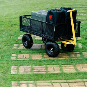 Chariot de chariot de grande capacité robuste avec côtés en maille amovibles Home Farm Yard Garden Steel Mesh Hand Cart Chariots de jardin - Product Image 4