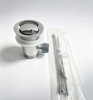 Kit complet de vidange et de trop-plein pour lavabo moderne chromé, filetage standard US, avec tige de levage, pour meuble de salle de bain d'hôtel - Vente en gros