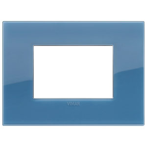 Vimar Wall <b>Switch</b> Plate 12.2x9 Cm Blue Glass Finish - Product Image 1