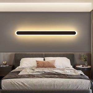 Lampada da Parete LED a Striscia in Acciaio Inox per Esterni, Design Lineare Ultra-Minimalista Moderno, Creativo con Bordi Arrotondati, Dimmerabile - Product Image 2