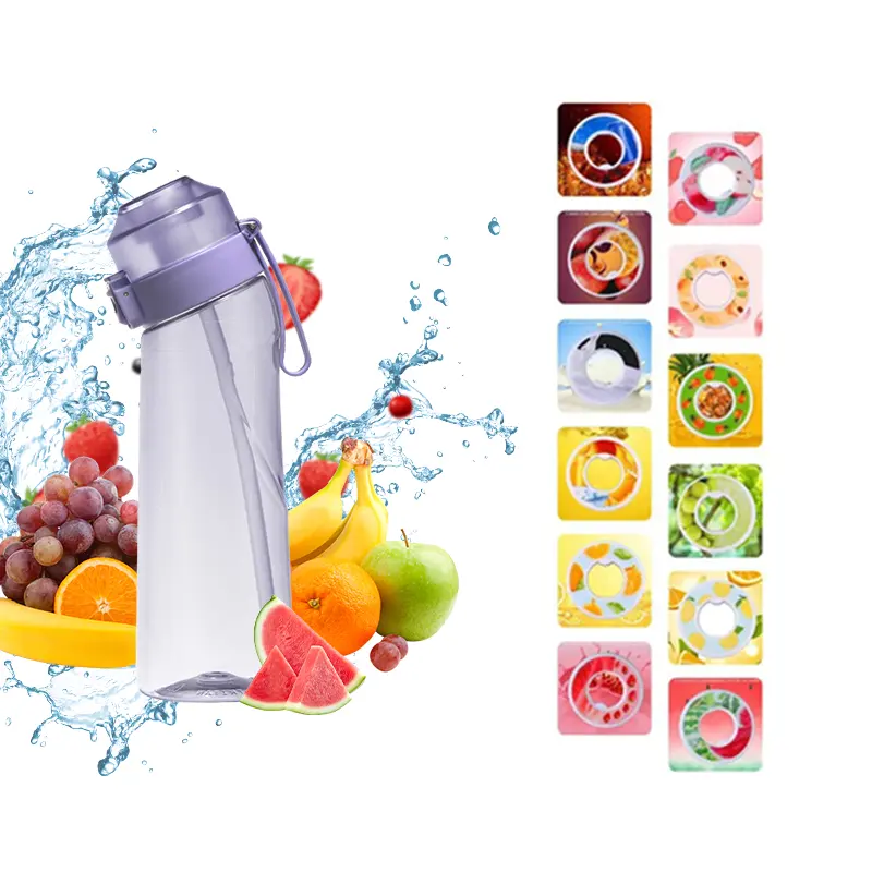 Biểu tượng tùy chỉnh BPA free 650ml Tritan không khí nước lên chai với flavour vỏ nhựa trái cây flavour chai nước