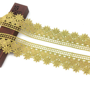 Fabbrica direttamente personalizzato di alta qualità ricamo fiore decorazione <span class=keywords><strong>pizzo</strong></span> oro <span class=keywords><strong>tenda</strong></span> di <span class=keywords><strong>pizzo</strong></span> abbigliamento taglio J14 - Product Image 1