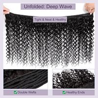Extensions de cheveux humains vierges Remy 100 % non traités, ondulés profonds, 15A, en lots bruts chinois, double trame machine, pose rapide