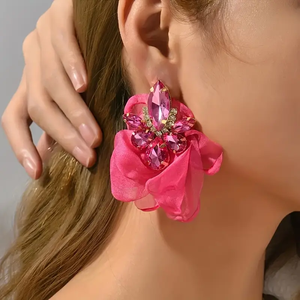 <span class=keywords><strong>Orecchini</strong></span> di moda in lega con borchie di diamanti fiori di cristallo femminile retrò <span class=keywords><strong>orecchini</strong></span> a bottone <span class=keywords><strong>orecchini</strong></span> di fiori per donna - Product Image 2