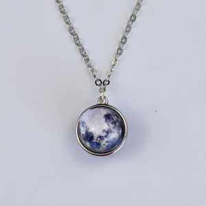 Pianeta Collana In Argento Placcato Sistema Solare Terra Giove Mercurio Nettuno Double Side Collana della Sfera di Vetro Astronomia Pendente - Product Image 4