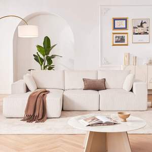 Sofá modular de pana en forma de L, sofá cama esquinero comprimido, sofá cama empacado al vacío, sofá sin estructura para sala de estar - Product Image 4