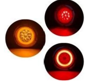 Nouveau feu stop LED rond de 4 pouces, feu arrière 12V IP67 haute/basse luminosité pour remorque, camion, feux arrière de remplacement, feux de position latéraux