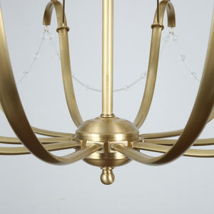 Wholesale Custom Copper Crystal Chandelier Traditional Glam Style Brass Finish Candelabra for <b>Dining</b> Room Hotel Ballroom - Product Image 5