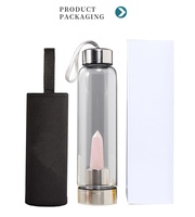 Bouteille d'eau en cristal de verre transparent d'énergie de prisme hexagonal naturel en gros