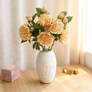 Bunga <span class=keywords><strong>Peony</strong></span> Buatan Berkualitas Tinggi 2 Kepala dari Lateks, Sentuhan Realistis, Warna Putih Pink, untuk Dekorasi Pernikahan, Rumah, dan Pesta - Product Image 6