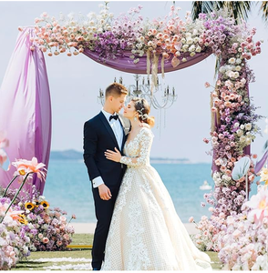 Arches de mariage pour cérémonie <span class=keywords><strong>Arche</strong></span> <span class=keywords><strong>rectangulaire</strong></span> pour ballons de 6,5 pieds Kit de support pour toile de fond - Product Image 6