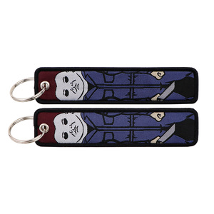 New Halloween dây móc khóa bán buôn tùy chỉnh đáng sợ ma mặt Key tag thêu Keyring chuyến bay cho Logo dệt Móc khóa Anime - Product Image 4