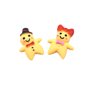 KI quyu Parche de Resina para Teléfono Móvil con Diseño Navideño, Accesorio DIY de Hombre de Jengibre de Dibujos Animados, Simulación G4 - Product Image 5