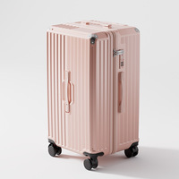Valise à roulettes extensible pour ordinateur portable avec serrure TSA, fermetures éclair renforcées anti-explosion, design simple et tendance pour les voyages étudiants