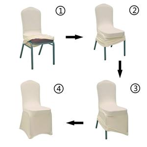 Toptan özelleştirilmiş renk tasarım siyah ziyafet streç sandalye kılıfı Spandex/Polyester Slipcovers sandalye kanat 95x45x45cm için - Product Image 6