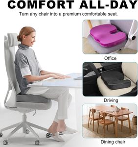 OEM Relieves Tailbone Pressure Cushion Premium Memory Foam <b>Seat</b> Cushion with Anti-slip Cover Factory Direct Sales 100% Polyester - Product Image 4