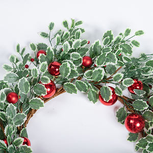 ホリーベリーLVS人工キャンドルリング人気クリスマス屋外パーティーデコレーション花輪と花輪 - Product Image 5