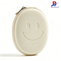 Étui de rangement rigide en EVA personnalisé OEM avec visage souriant, étui de transport portable pour écouteurs, chargeur et accessoires