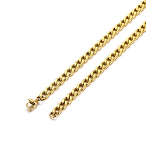 Wholesale Men's Stainless Steel 18K Gold Plated Silver Cuban Link <b>Chain</b> for Anniversary - Product Image 3