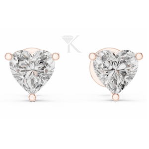 ต่างหูเพชรทรงหัวใจแบบเต็มเม็ด ประดับด้วยตัวเรือนเงิน 3 ขา พร้อมตัวล็อคแบบเกลียว หรูหรา สง่างาม เรียบง่าย - Product Image 6