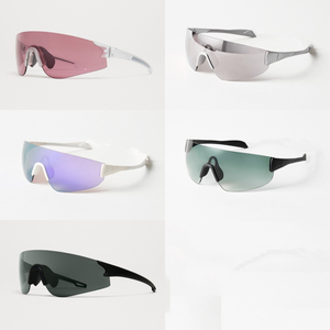 Imanba Oversized Wrap Sports Sun Glasses Fashion One Piece Futuristic Custom Logo <b>Rimless</b> UV400 Lenses Women Men 2025 - Product Image 5
