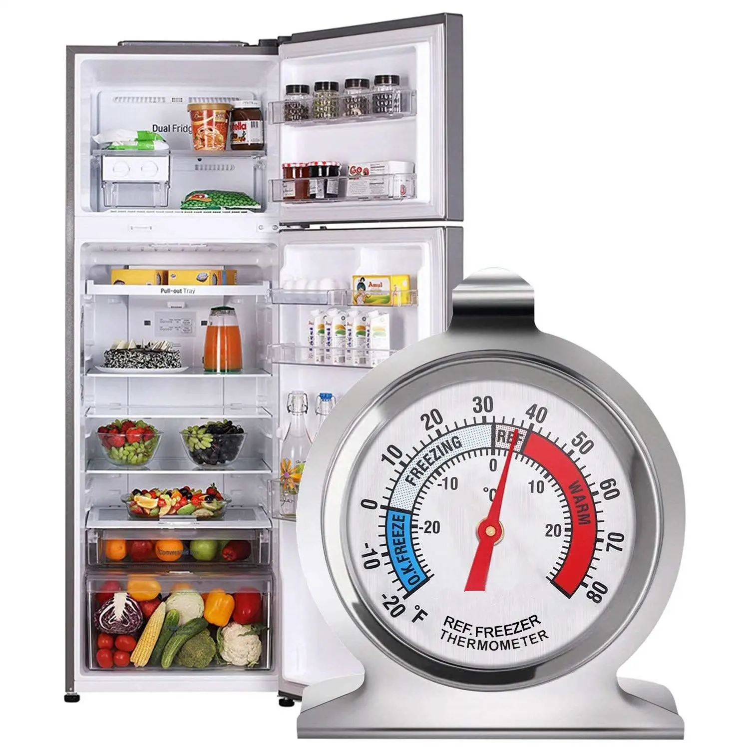 Bigital Analog Kühlschrank Gefrierthermometer Thermometer