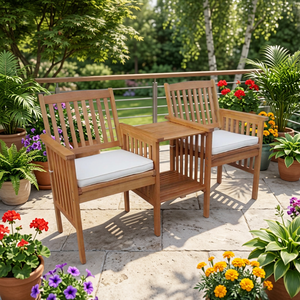 Contemporary Solid Pine Wood Chaise Lounge <b>Bench</b> Outdoor Water-Resistant Cushions Bedroom Courtyard Farmhouse Park Villa-Jack - Product Image 5