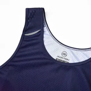 Monton tanque personalizado esportivo ultraleve, top masculino de poliéster com secagem, para corrida