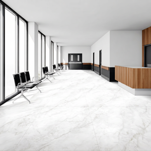 Baldosa de Porcelana Moderna con Aspecto de Mármol Blanco de 1200x1800, Formato Grande, Superficie Pulida para Hospitales, Salas de Espera de Aeropuertos y Villas - Product Image 1