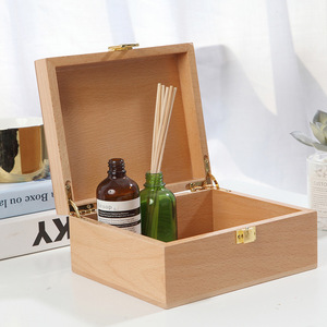 Wooden Jewelry Box Rectangle 8.5cm H Hand Polished <b>Storage</b> Box Desktop Mount - Product Image 2