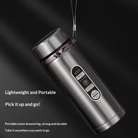 Bouteille d'eau isotherme intelligente en acier inoxydable 201 de grande capacité avec affichage de la température, isolation thermique de 6 à 12 heures, facile à transporter