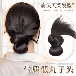 วิกผมแบบหนีบผมสีดำ ทำจากเส้นใยทนความร้อนสูง ถักด้วยมือ เหมาะสำหรับทุกรูปหน้า - Product Image 4