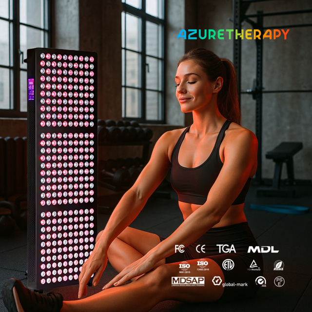 AZURETHERAPY High Irradiance Device Body 7 Wavelengths Near Infrared Panels Full Body Led Red Light Therapy