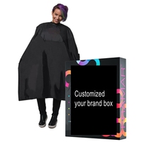 Cape de salon en nylon Vinnie CP02 avec fermeture à pression pour la coloration des cheveux et les fournitures de cosmétologie, robe de coupe de cheveux