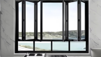Ventana Plegable Horizontal de Aluminio Beigeman para Balcón con Doble Vidrio Aislante Insonorizado para Cocina y Hotel