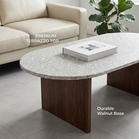 Table basse ovale de style mi-moderne, design de salon avec une touche de luxe, table basse simple