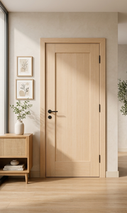 Porte intérieure moderne en bois de Sengon naturel, légère et durable, pour appartement et villa - Fournisseur - Product Image 6