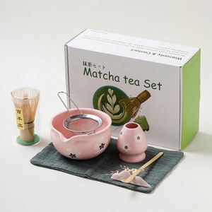 Juego de Ceremonia de Matcha de Cerámica de 7 Piezas, Kit Japonés de Matcha con Batidor de Bambú (Chasen), Tazón Chawan y Accesorios para Té Matcha, Regalo para Venta al por Mayor - Product Image 3