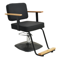 Fauteuil de Barbier Moderne et Élégant Noir BEIMENG en Acier Inoxydable – Mobilier de Salon en Gros – Chaise de Barbier Confortable pour Salon de Coiffure