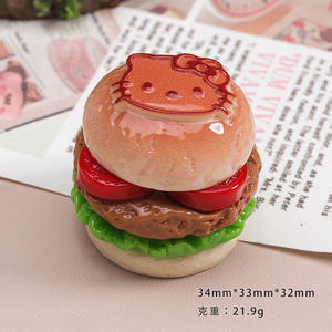 เครื่องประดับเรซิ่นรูปอาหารการ์ตูนน่ารัก 3 มิติ ลายคิตตี้ แฮมเบอร์เกอร์ สำหรับทำกิ๊บติดผม พวงกุญแจ ตกแต่งรองเท้า เคสมือถือ เคสไอแพด งานฝีมือ - Product Image 6