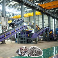 Ligne de recyclage de grande capacité pour la production de déchets de voitures, de vélos, de métaux HMS 1/2, d'acier léger et fin, d'aluminium, avec broyeur de métaux et concasseur à marteaux